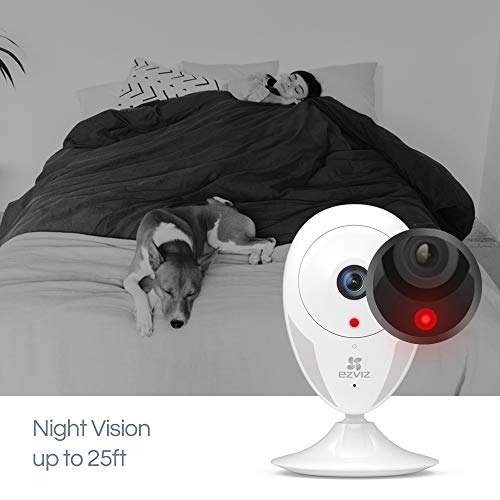 EZVIZ Indoor Wi-Fi Security Camera, 25ft Night Vision, Motion Detection Alert, Baby/Pet Monitoring, 111° Wide Angle, Two-Way Audio, IPC Works with Alexa Google Home (CTQ2C-WH)