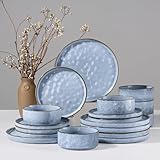 Joyfair Juego de vajilla para 6 personas (18, serenidad azul)