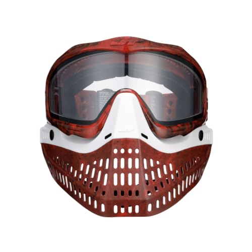 JT Spectra Proflex LE Paintball Goggle — Marble Red/Black, 260° Thermal Lens, Soft Flex Lower, White Frame