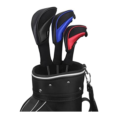 Scott Edward 3Pcs Long Neck Mesh Golf Club Headcovers Set Golf Club Head Covers for Driver Fairway Hybrids Woods Cover