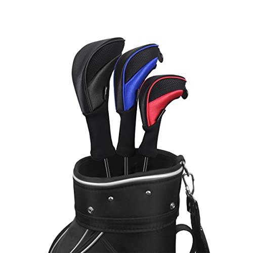 Scott Edward Golf Club Head Covers for Fairway Woods Driver Hybrids, 3Pcs Long Neck Mesh Golf Club Headcovers Set with Interchangeable No. Tags mixed