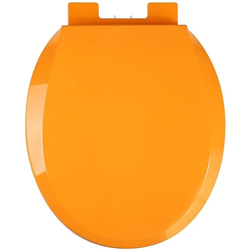 Abattants WC En Forme De O, Siège De Toilette Silencieux À Fermeture Douce Avec Charnières Réglables, Assemblé Et Démontage Faciles, Lunette De Toilette Rond Coloré, Facile À Nettoyer, Orange