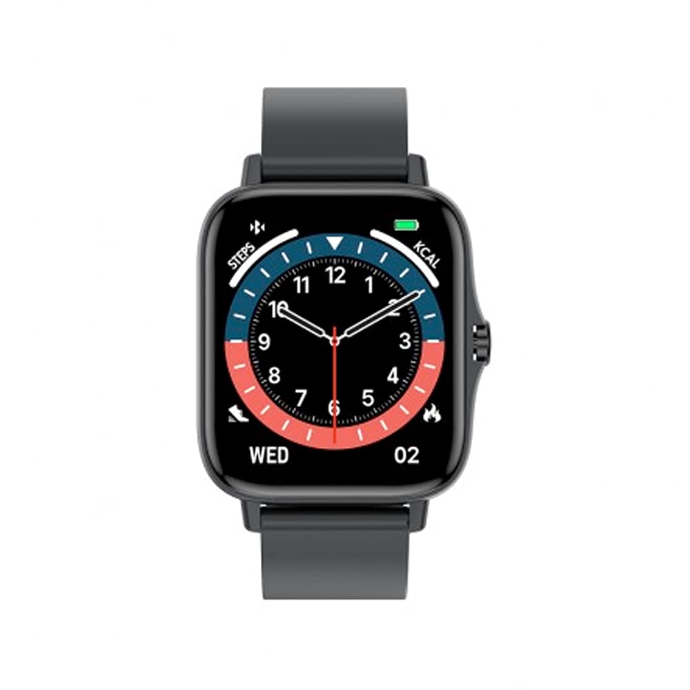 DCU TECNOLOGIC Montre Intelligente Moderne | Appels | Notifications et appels | 8 Modes de Sport | IP67 | 2 Bracelets Inclus en Silicone Noir + Silicone Bleu Marine