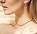 Sterling Silver Dangle Earrings for Women, 14k Gold Plated Double Linear Drop Statement Earrings Anniversary Birthday Gifts for Women(Rose Glod)
