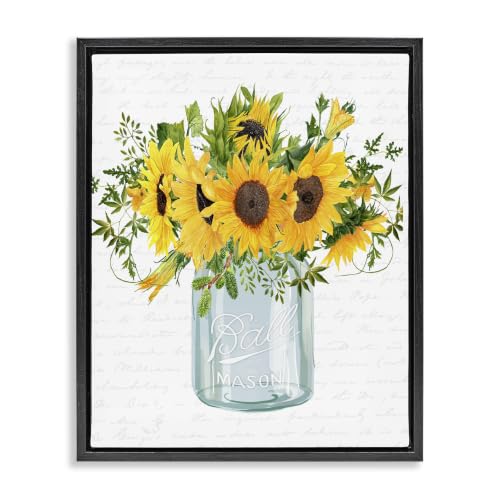 Country Sunflowers Bouquet Vintage, 25 x 31 Inch Canvas in Floater Frame