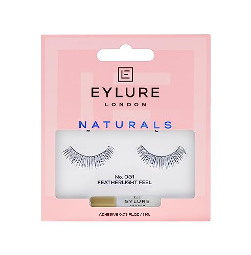 Eylure Naturals No. 031 Reusable Eyelashes, Adhesive Included, 1 Pair