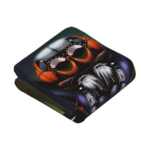 Couverture légère et chaude pour lit motif araignées