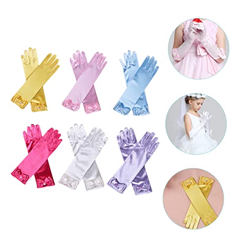 6pairs Boys and Girls Satin Long Gloves Elegant Dress Accessory for Flower Girls Parties Weddings and Performances Comfortable Fit for Boy Girl and Stylish3