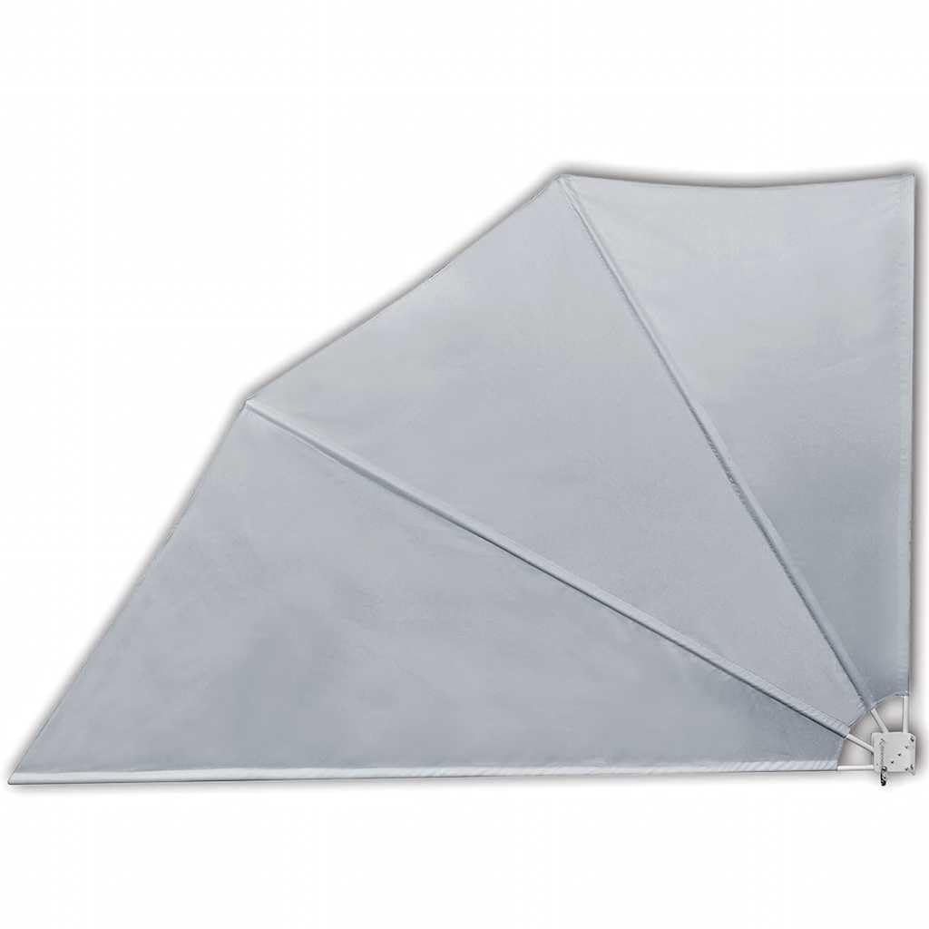 Ventaglio pieghevole per balcone grigio, 160 x 240 cm, protezione solare per terrazze, balcone, acciaio verniciato a polvere, poliestere, protezione antivento e ombreggiatura, robusta tenda da