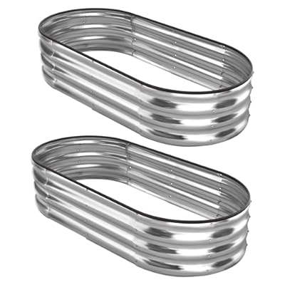 ENJOYBASICS Raised Garden Bed Kit, Galvanized Raised Planter