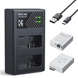 K&F CONCEPT LP-E8 Akku 2 Stück mit Dual Slot Ladegerät, Kompatibel mit Canon EOS 700D 650D 550D X7i X6i X5 und Anderen Kameras