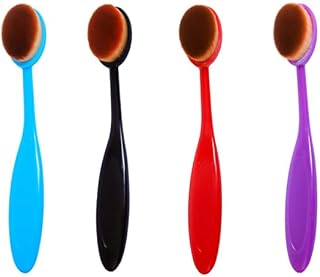 4 PCS Toothbrush Foundation Brush Oval Makeup Brush Loose Powder Toothbrush Brushes for Mixing Liquid, Face Cream or Flawless Powder Cosmetics