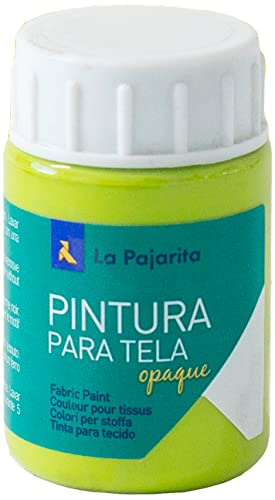 Pintura para Tela Opaque To-12 Verde Lima 35ML La Pajarita, Pintura de aplicación directa sobre tela