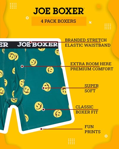 JOE BOXER Licky Dots Athletic Boxer Briefs for Men Pack of 4, Performance Mesh Mens Underwear Boxer Briefs2