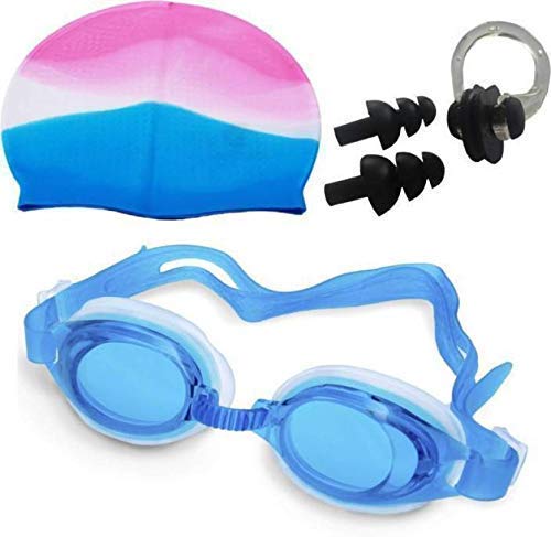 SONIQE 4 in 1 Combo Unisex Swimming Set Kit Silicone Swimming Cap, Swimming Goggles and Ear Plug Nose Clip (Combo) (B08P8S43JX) Amazon Price History, Amazon Price Tracker