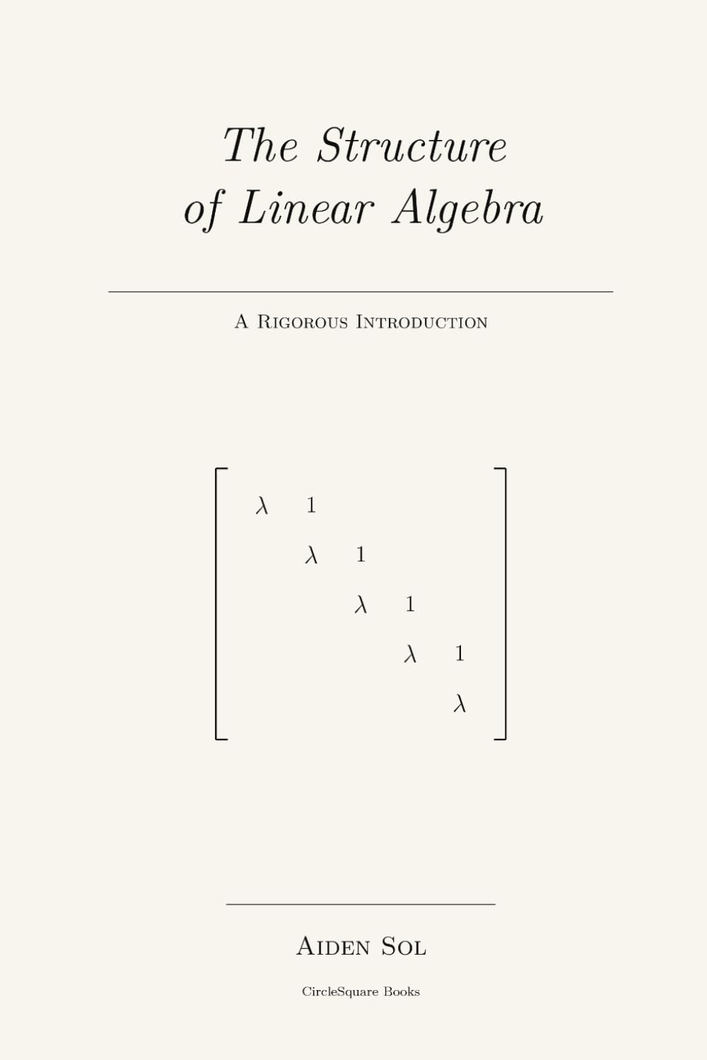 The Structure of Linear Algebra: A Rigorous Introduction
