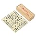VMRUXAW Dominos Set for Adults with Wood Box - Tile Dot Dominoes Games Set ，Classic Dominoes Set, 28 Tiles, Natural Wood and Ivory, Wooden Box Storage, Ages 6+