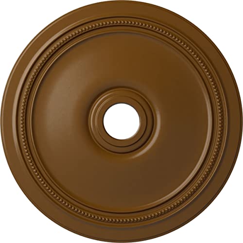 Image of Ekena Millwork CM24DISTF Diane Ceiling Medallion, 24 inchOD x 3 5 /8 inchID x 1 1 /4 inchP (Fits Canopies up to 6 1 /4 inch), Hand-Painted Smokey Topaz
