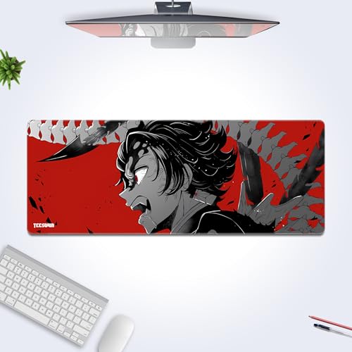 Image of Demon Slayer Anime Extended Mousepad (12x31) for Laptop, Desktop, PC and Gaming Deskmat (Stitched Edges, XL)