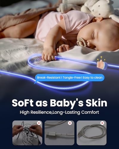 Image of Opluz USB C Cable, Colorful Gradual Light up Multi Charging Cable 3 in 1 Type C Charger Fast Charging 60W Led USB Type C Cord Compatible with iPhone 17 /16 /15 /14 /13 /12 /11, Galaxy,pad,Pixel 4FT - Blue