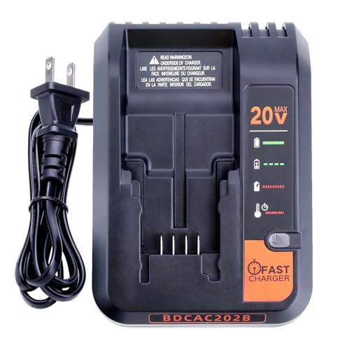 Image of 20V Fast Charger Compatible with Black and Decker 20V 12V Max Lithium Battery LBXR20 LBX4020 LBXR2020, BDCAC202B 20Volt 2A Lithium Charger Compatible with Black and Decker Drill Battery