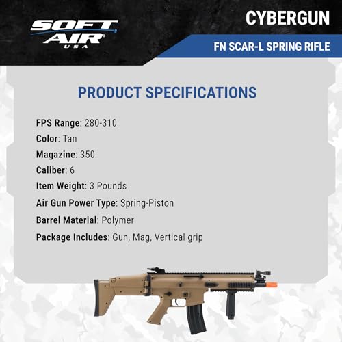 Cybergun 200705 Soft Air Scar-L Licensed Full Size Spring Powered Airsoft Rifle thumb #6