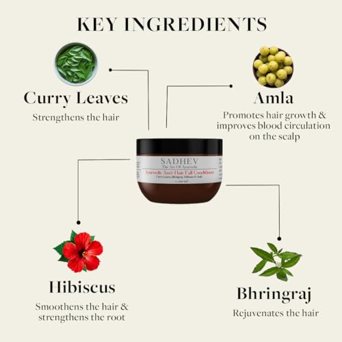 Image of Sadhev Ayurvedic Anti-Hairfall Conditioner With Curry Leaves, Bhringraj, Hibiscus And Amla - 75ml (pack of 1)