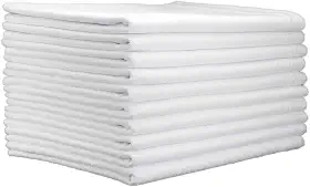 Kit 10 Panos De Prato Branco Liso 100% Algodão Pé De Galinha 44x68cm