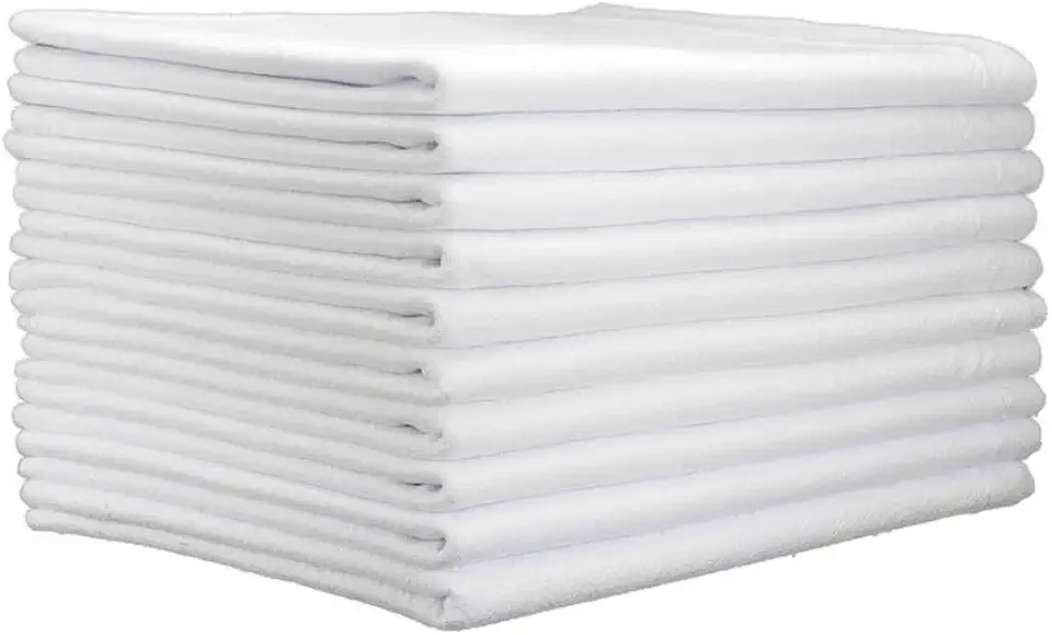 Kit 10 Panos De Prato Branco Liso 100% Algodão Pé De Galinha 44x68cm