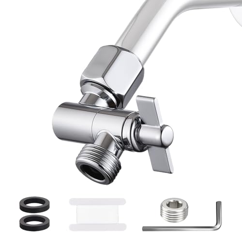 Adjustable Shower Head Extension Adapter 304 Stainless Steel Shower Angle Adapter Shower Arm Extension Connector for Shower Heads Chrome