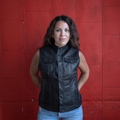 Image of Milwaukee Leather Premium Motorcycle Biker Rider Leather Vest for Women |LKL|ML|MLL|SH