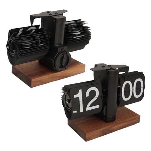 Relógio Digital Flip Down, 12H AM/PM Display Mecânico Retro Flip Desk Clock, Alimentado por Bateria,