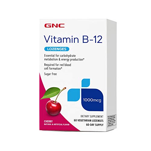 GNC Vitamin B-12 1000 mcg, Cherry, 60 Lozenges