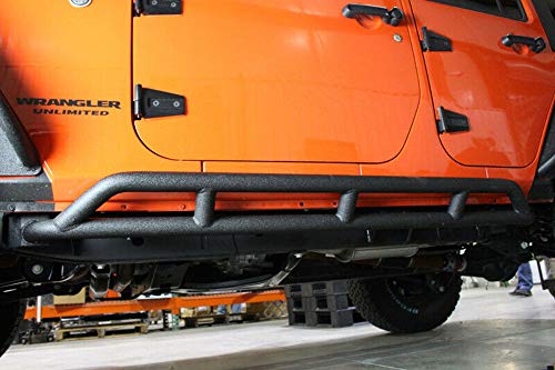 FISHBONE Jeep JK Rock Sliders 4 Door 07-17 Wrangler JK Unlimited Steel Black Textured Powdercoat
