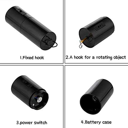 Hanging Black Rotating Motor Wind Spinner Motor Mobile Battery Operated Motor Multi-Purposes Rotatable Hook For Garden Decoration Accessory Supplies (1) #TOP2