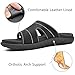 KuaiLu Womens Fashion Orthotic Slides Ladies Lightweight Athletic Yoga Mat Sandals Slip On Thick Cushion Slippers Sandals With Comfortable Plantar Fasciitis Arch Support Black Size 8