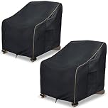 LSongSKY Patio Adirondack Chair Cover 2 Pack,Waterproof Heavy Duty Outdoor Chair Covers,Black (30W x 34D x 36H inches)