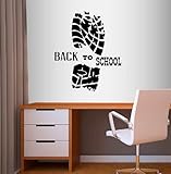 Wall Vinyl Decal Home Decor Art Sticker Back to School Quote Shoe Print Boy Teenager High School Room Removable Stylish Mural Unique Design 503