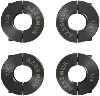 AZSSMUK Bore 1/4" Shaft Collar Double Split Axle Collar Clamp of Carbon Steel Set Screw,4-Pieces