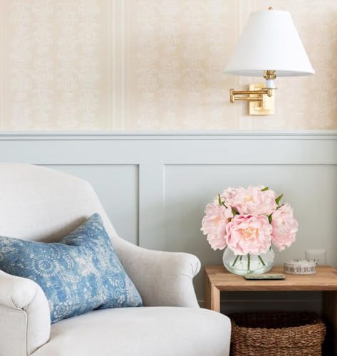 Hollyone Pink Peonies Artificial Flowers with Vase Faux Flowers Peony Fake Flowers Silk Flower Arrangements in Glass Vase with Faux Water for Home Decor Bathroom Table Centerpiece Shelf Decorations - Image 6