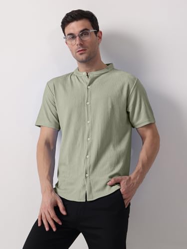 Image of GRECIILOOKS Men's Polycotton Regular Fit Casual Shirt | Stylish | Printed | Solid | Short Sleeve | Trendy (Available in Plus Size)