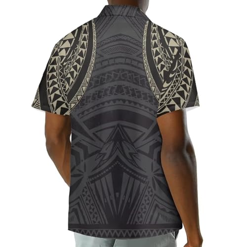 Summer Mens Short Sleeve Hawaiian Shirts Button Down 2025 Trendy Polynesian Prints Puletasi Samoan Tribal Apparel2