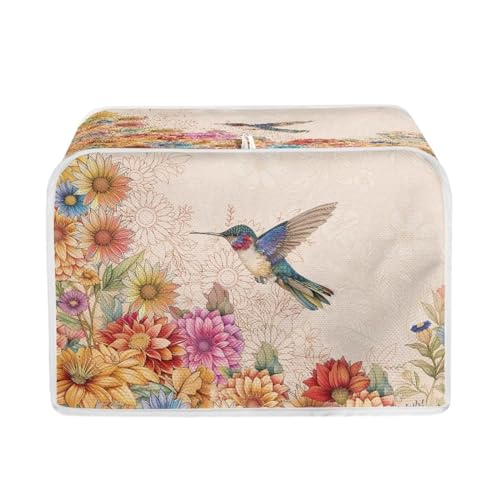Image of Talayituse Hummingbird Daisy Print 2 Slice Toaster Covers Dust Protection Bread Maker Covers Toaster Oven Cloth Cover Kitchen Accessories Washable Appliance Cover with Handle, S