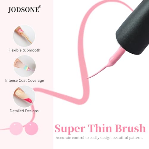 Image of JODSONE Gel Polish Nail Art Gel Liner Set 32 Colors Orange Grey Pink Green Blue White Black Need U V Lamp Cured with Thin Brush,Nail Art Gifts for Women
