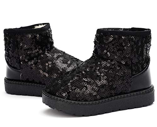 Dadawen Boy's Girl's Warm Winter Sequin Waterpoof Outdoor Snow Boots Black Us Size 5 M Toddler #TOP5