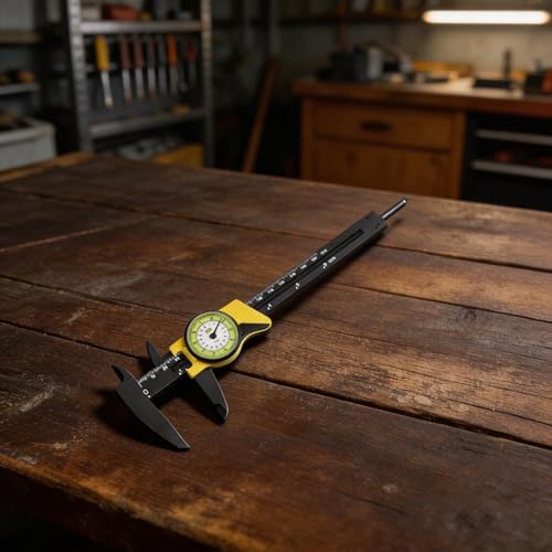 Calibrador mecánico plástico 6 pulgadas 150 mm amarillo miniatura 4