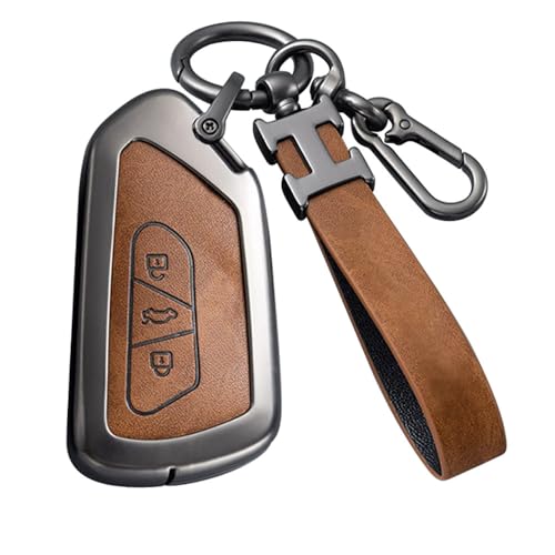Coque de clé de voiture marron compatible avec VW Volkswagen Golf 8 Cupra Formentor Born Seat Leon Ateca Skoda Octavia Enyaq ID3 ID4 Housse de clé de voiture...