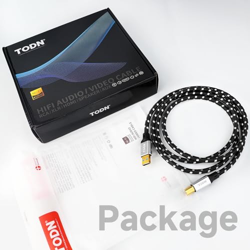 TODN Audiophile USB 3.0 A to USB B Cable with 4-Core OFC 3FT, HiFi USB Audio Cable for Computer to DAC/Sound Card/Piano/Amplifier