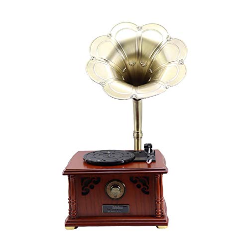 Tourne-disque en bois massif – Phonographe rétro – Pour les amoureux - Les Beatles, Paul McCartney, John Lennon, RIngo Starr, George Harrison Tourne-disque en bois massif - Phonographe rétro - Pour les amoureux