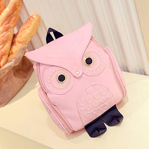 Wysbaoshu Womens Fashion Owl Backpack Girl's Pu Leather Mini Daypacks(Pink) #TOP1